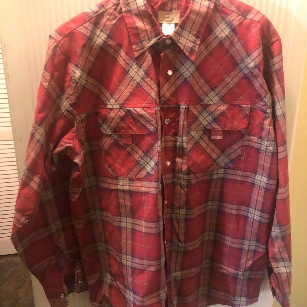 Haband Travelers LongSleeve Pearl Snap ShirtSize L